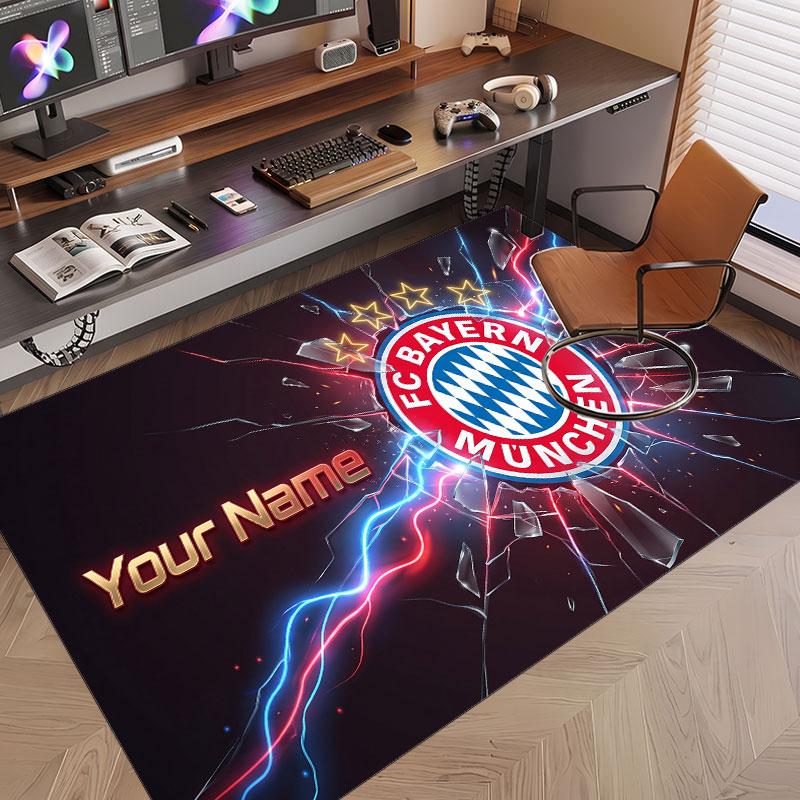 Custom Rug Bayern Munich Pattern Print Name Text Soft Non‑Slip Floor Carpet for Home Indoor Decoration
