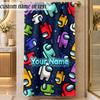 Beach TowelAmong Us Custom Name Text Personalized Soft Towel for Beach Pool Indoor Home Decor Gift