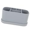 Silicone Toothbrush Toothpaste Holder Multipurpose 5 Slots Drainage Holes Bathroom Countertop