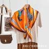91Cm silk scarf women's 111% mulberry silk large nautical square scarf shawl, simple and generous European and American retro silk scarf
