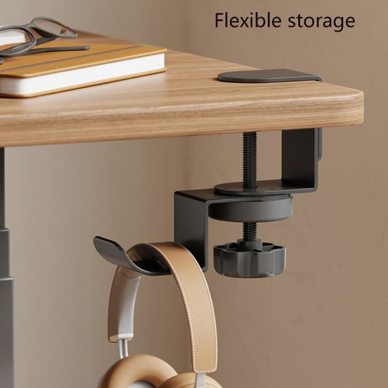 MultiPurpose 360degree Rotatable Headphone Stand Hanger With Strong Carbon Steel Clamp Fit Up To 6.8cm Table Thickness