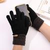 Plush Thick Warm  Gloves Windproof Fleece Gloves Daily Full Finger Gloves  for Winter