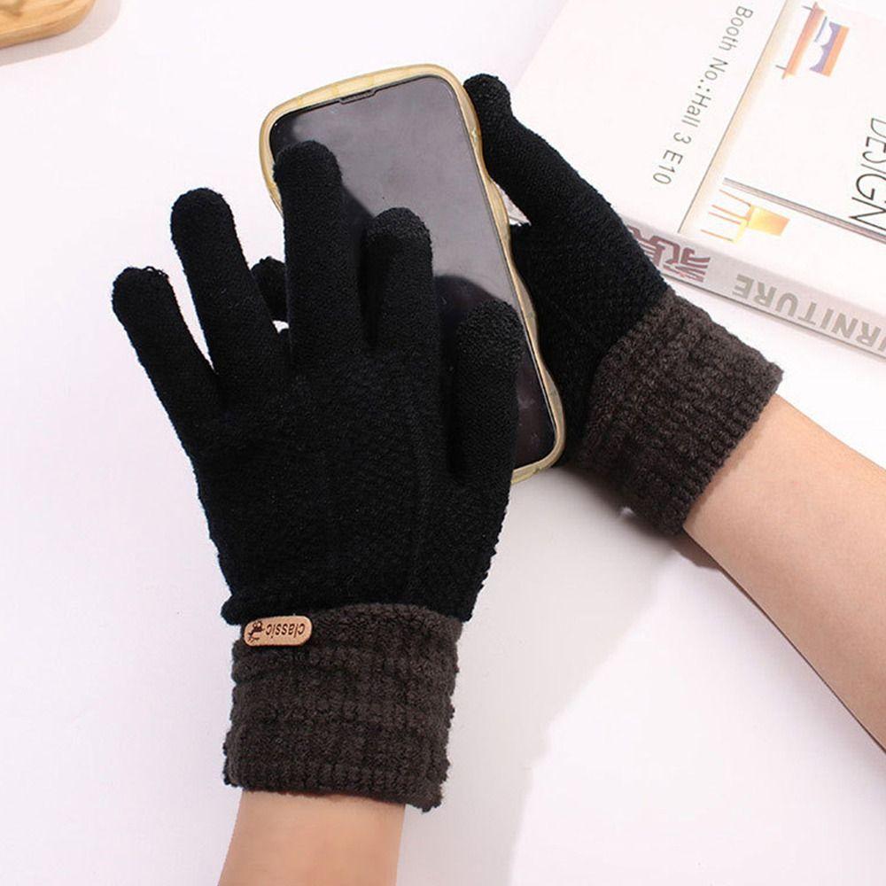 Plush Thick Warm  Gloves Windproof Fleece Gloves Daily Full Finger Gloves  for Winter