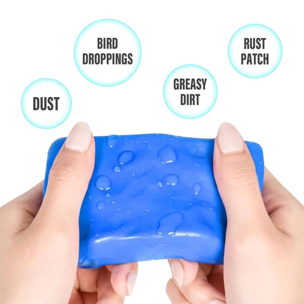 5Pcs Blue Car Wash Cleaner Rubber Sludge Mud Auto Remove Magic Cleaning Mud Car Cleaning Clay Bar Auto Detailing Cleaner Tool