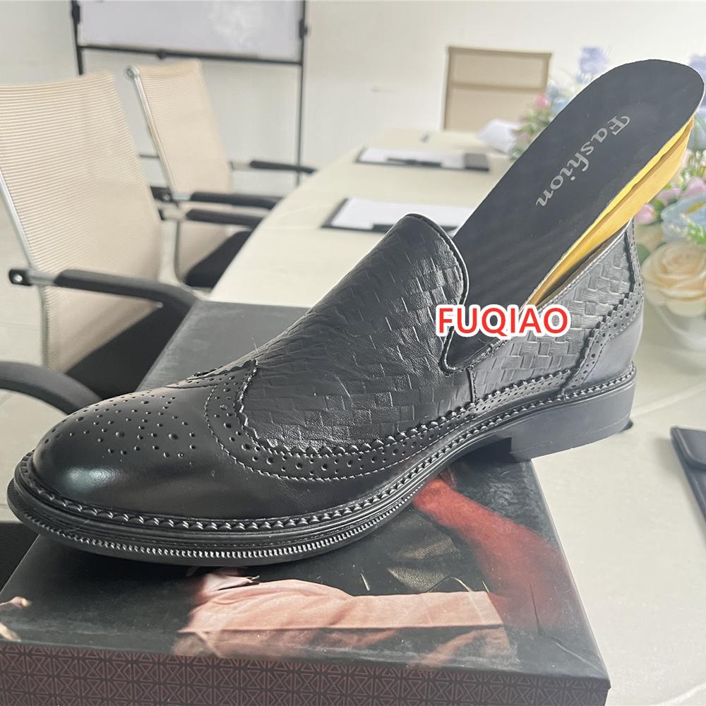 Fashion Men Elevator Dress Shoes Formal Office Oxford Wedding Party Matches Suit Zapatos De Hombre Height Increase Genuine Leather Shoes