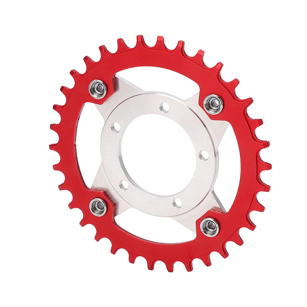 34T 104 BCD Electric Bike Chainring and Adapter for Bafang BBS01 BBS02 Mid Drive Motor Red