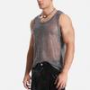 Summer Sequined Hollowed Out Nightclub Top with Heavy Craftsmanship Transparent and Sexy Men’s Tank Tops