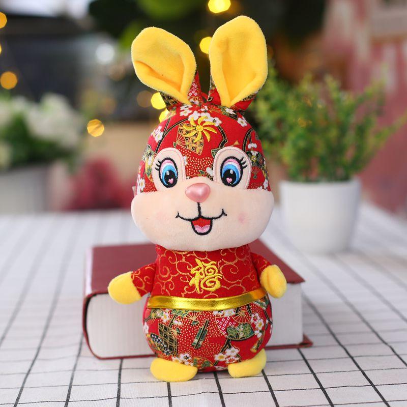 New Year Mascot Doll Cartoon Twelve Zodiac Signs Dragon Rabbit Ox Doll Activity Gift Plush Toy