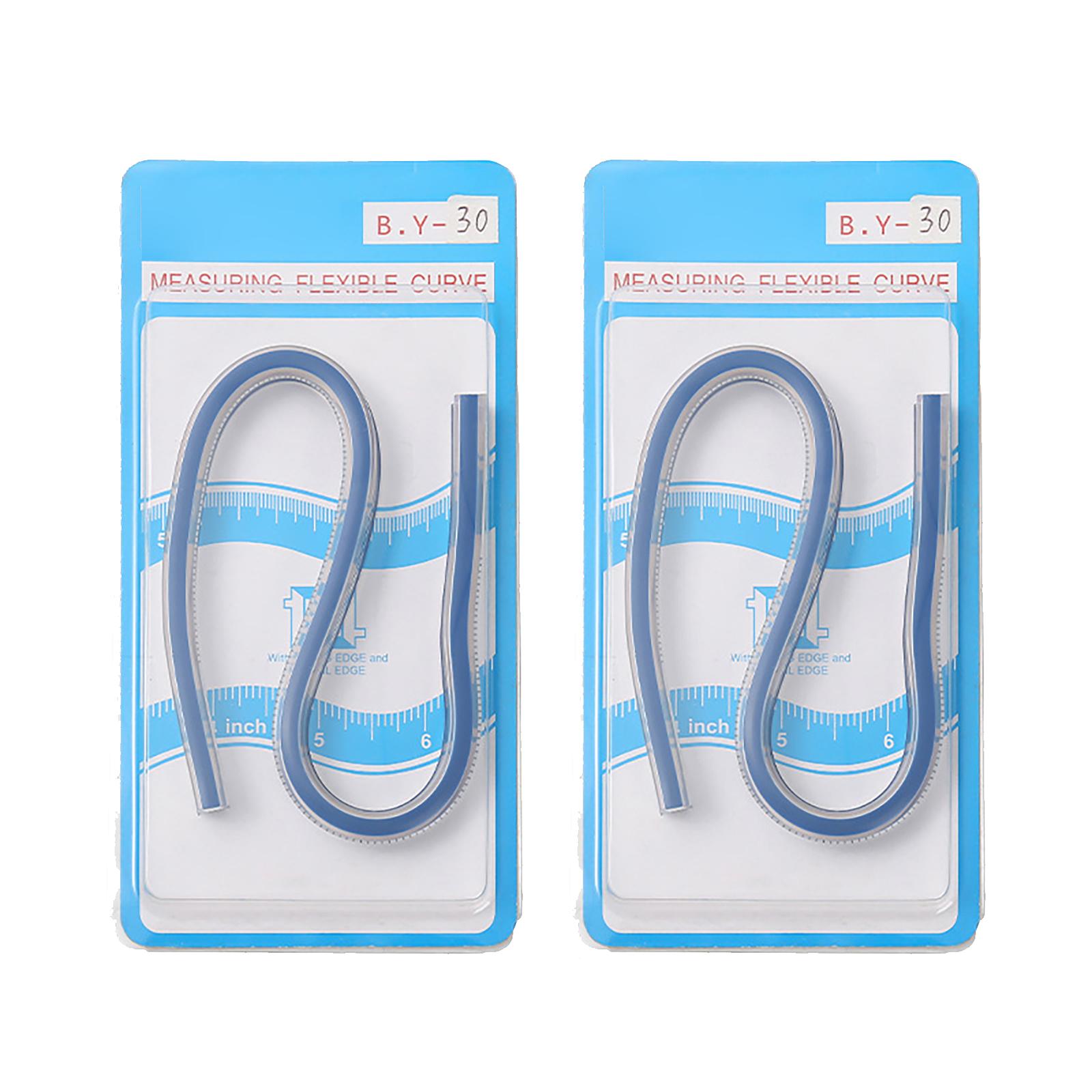 

2Pcs Flexible Measuring Ruler PVC Measuring Tape Multifunction Quilting Measuring Ruler Tool for Clothing Pattern Making A