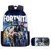 2Pcs Set Backpack With Front Pocket And Pencil Bag,Cartoon Fortnite School Bags For Boys Girls Age 5-10,Durable Lightweight Bags