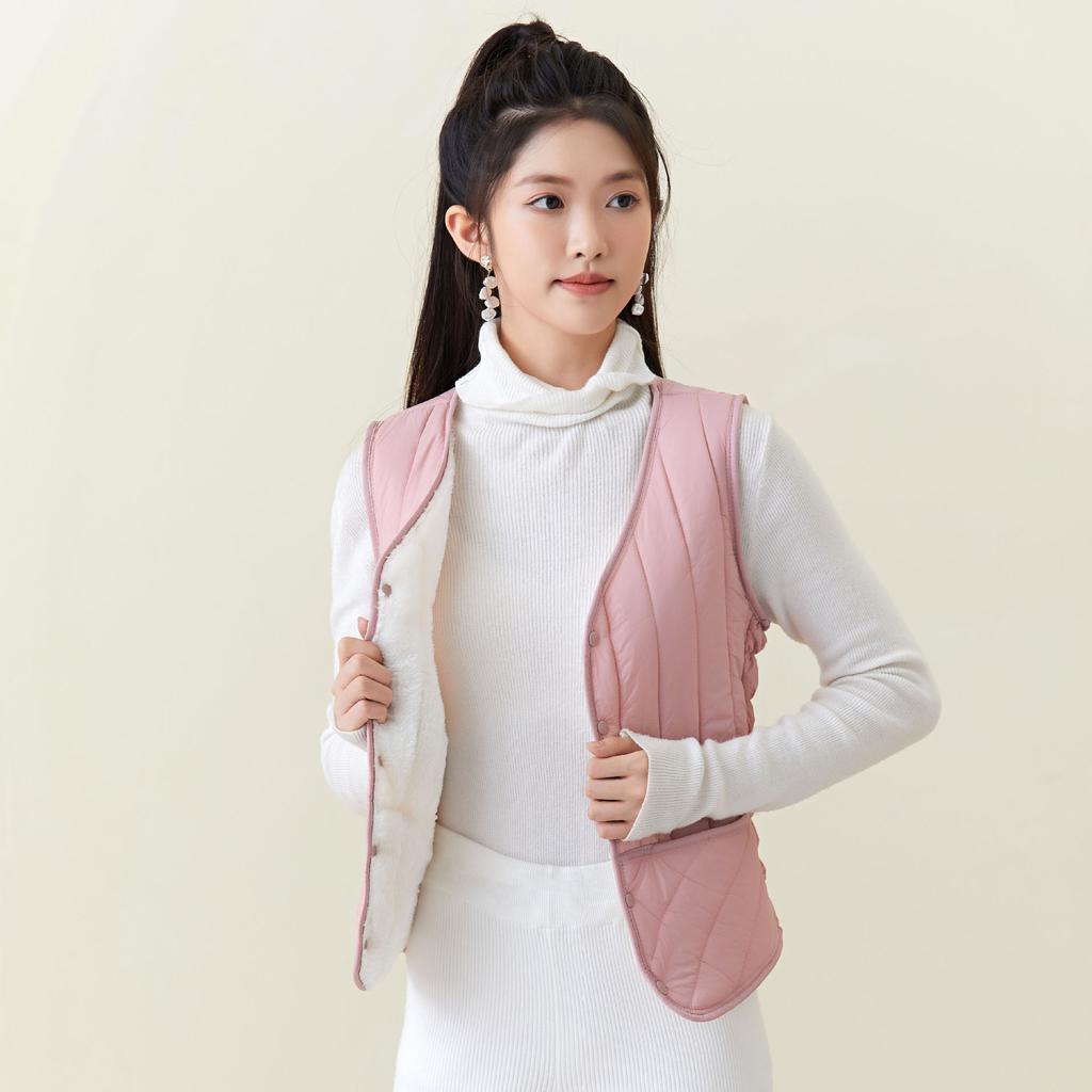 Women's Winter Down Cotton Padded Winter Lightweight Double-sided Warm Students Home Female Cotton Vests Fashionable and Warm