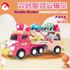 Modellspielzeug zum Zusammenbauen für Kinder, Cartoon, doppelstöckiges Transportfahrzeug, Trägheitsfahrzeug, Modellset, Spielzeug, Geschenk B128