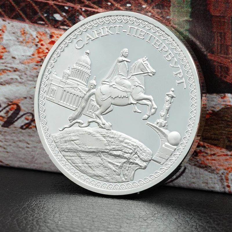 St. Petersburg commemorative coins, Russian gold relief coins, collectible ornaments, gold coins, coins, badges, small gifts