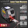 3-In-1 Laser Rangefinder  Tape Measure 60M/  40M/ Handheld Laser Meter Measuring Tool Cross Line Laser Level BUCKLE