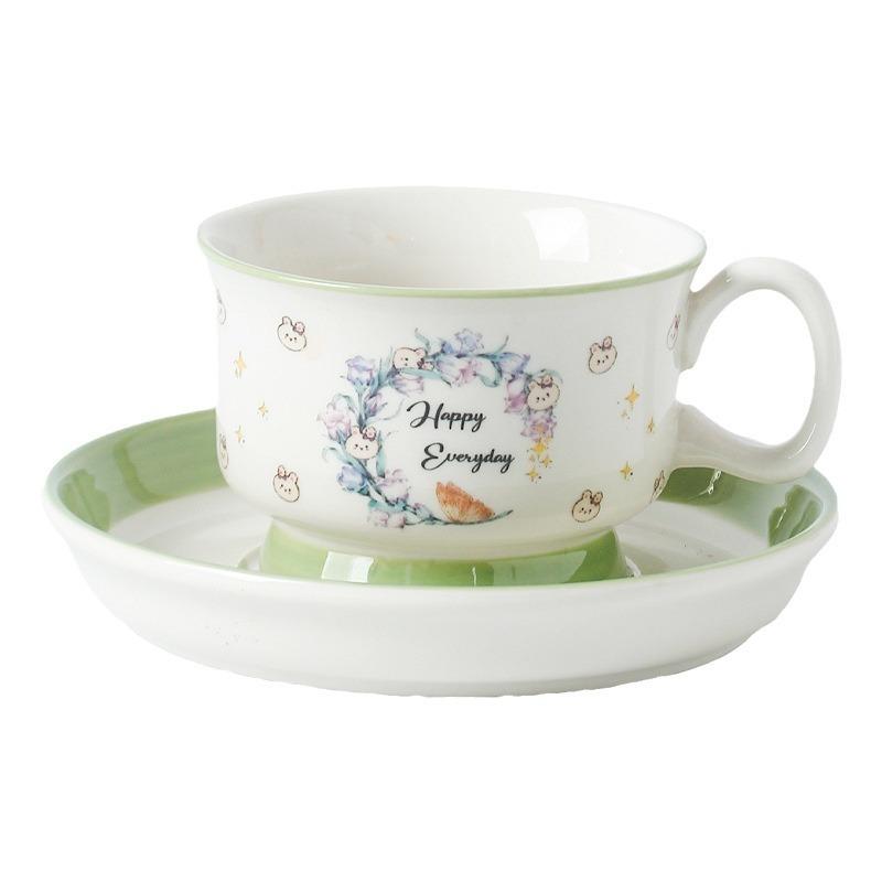 Høyverdig Retro Kaffekopp og Skålsett, Hjemmefrokostkopp, Ettermiddagstekopp, Latte, Vannkopp, Suvenir