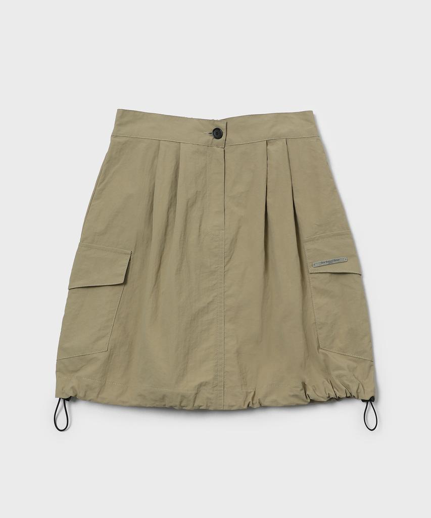 Slow Record House Nylon Cargo Mini Skirt_Beige