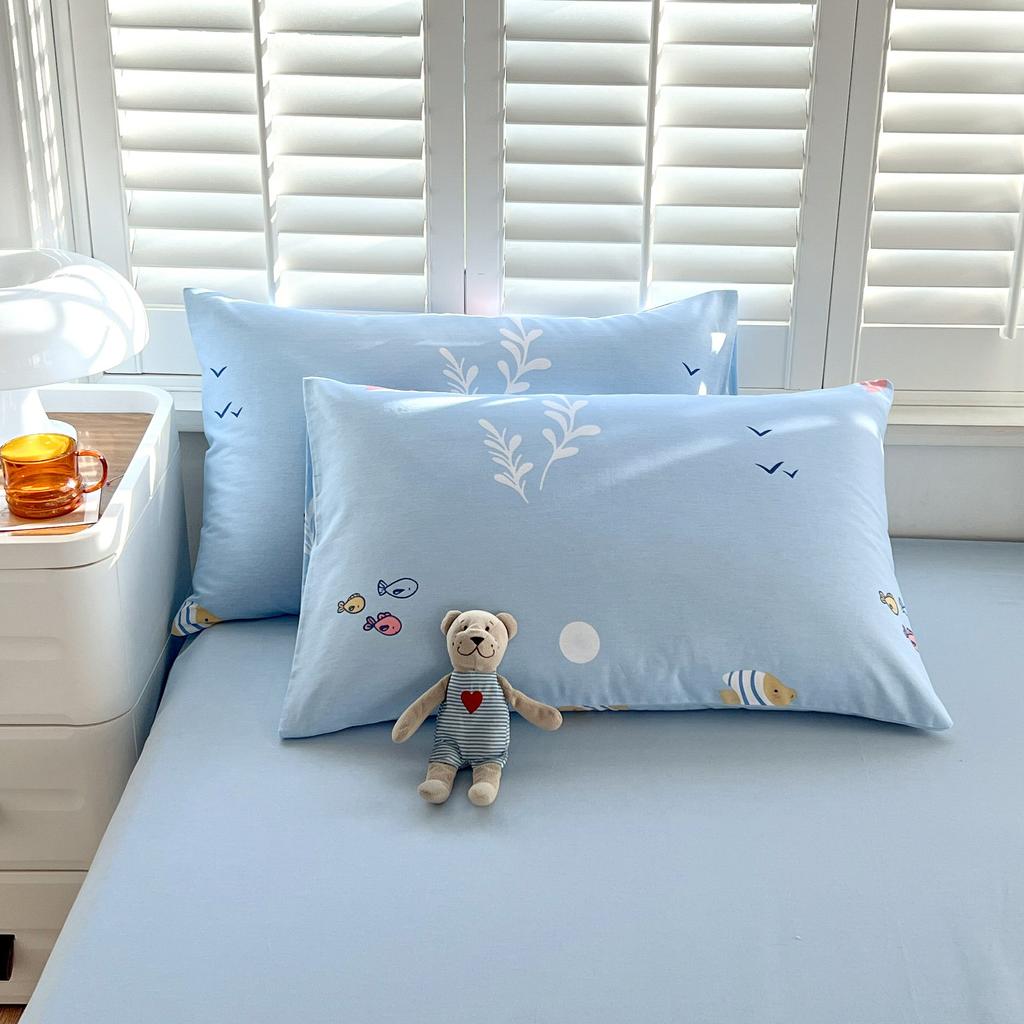 100% Cotton Pillow Cover Cartoon Print Pillowcase Rectangle Cushion Cover 48x74cm Pillowslip 2pcs Pillow Case funda almohada