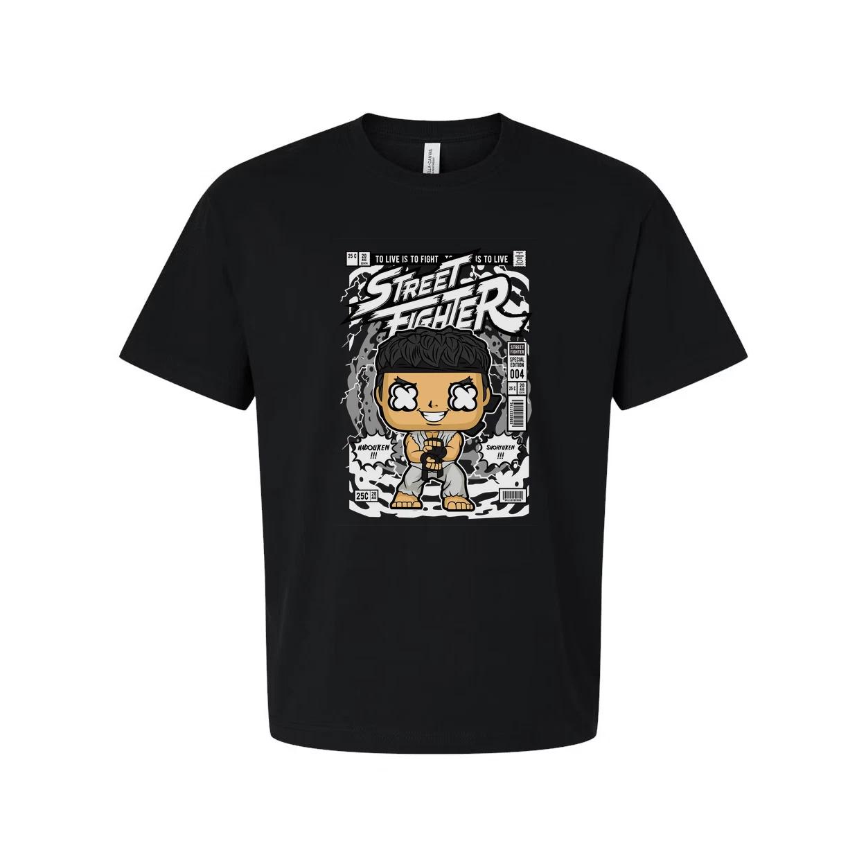 

Ryu Street Fighter Chibi Graphic Unisex Tee Featuring Classic Fighting Logo And L
