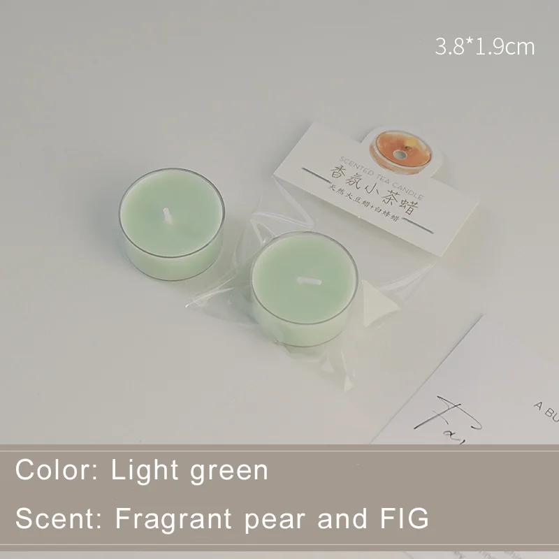 1/5Pcs  Colorful Round Small Tea Wax Fragrance Gift Ambience Wedding Companion Gift Handmade Scented Candles Decorative