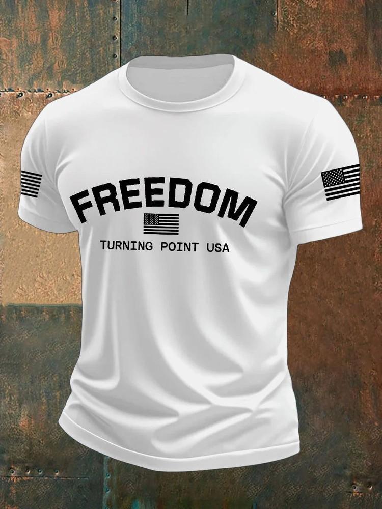 

Sleeve Design Charlie Kirk Freedom T-Shirt Freedom Shirt, Turning Point Tee L