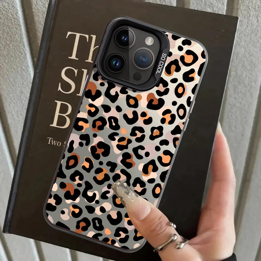 Back Phone Cover Case for iPhone 17 Pro Max 15 Plus XS 12 Air 14 13 Pro 16 11 XR Leopard Print Logo