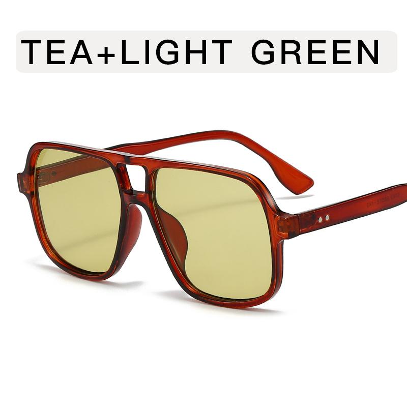 Fashion Women Double Beam Sunglasses Retro Pilot Sunscreen Sun Glasses Personalized Glasses Outdoor Anti Glare Eyewear