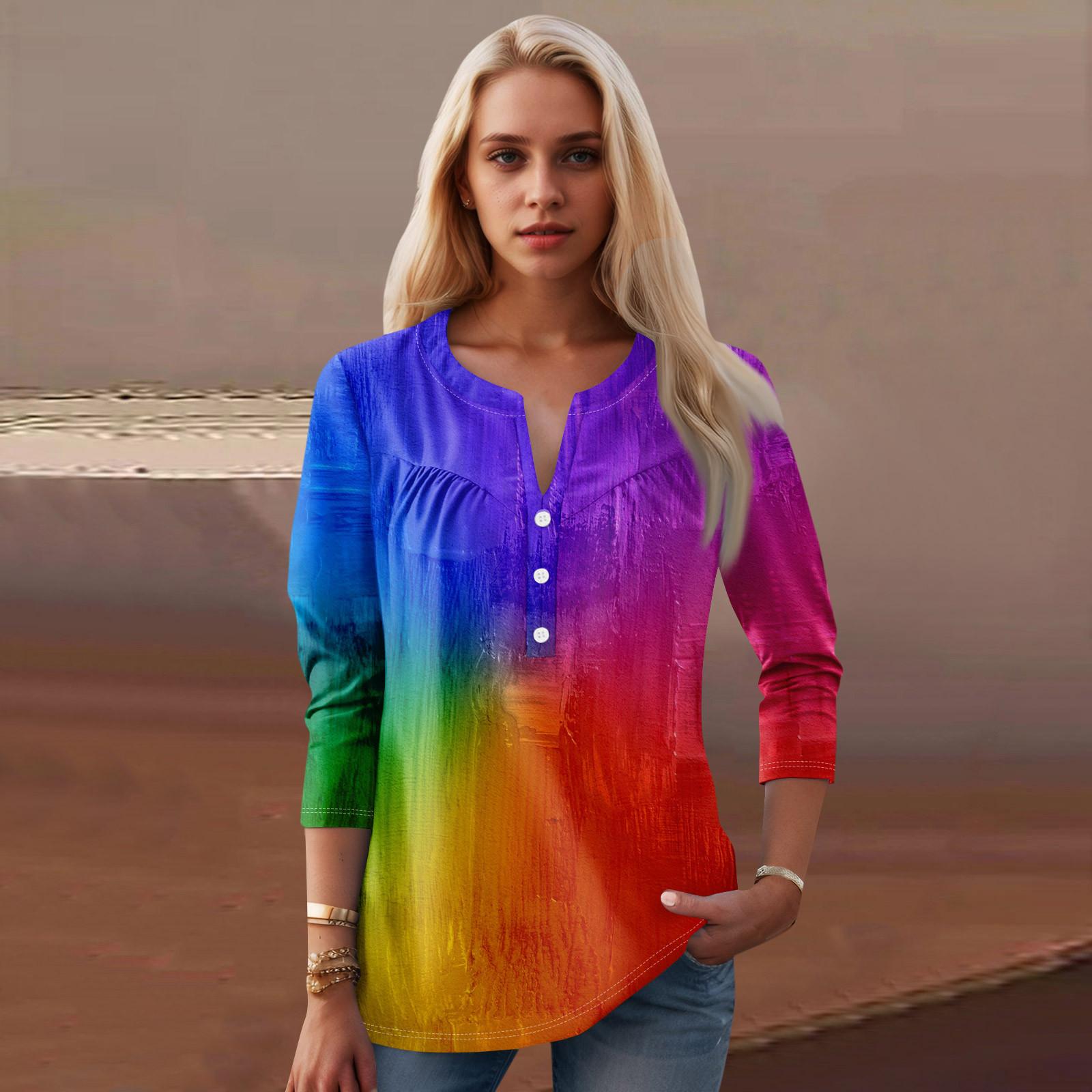 

Женская мода повседневный топ с длинным рукавом и круглым вырезом с цветочным принтом M