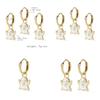 Trendy Mini White Diamond Ghost Alloy Earrings Set For Women Multiple Piercings