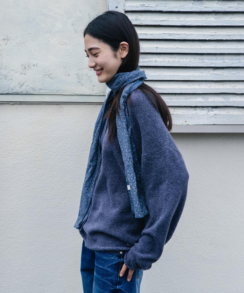 OHESHIO Soft Alpaca Layered U-Neck Knit, Lavender