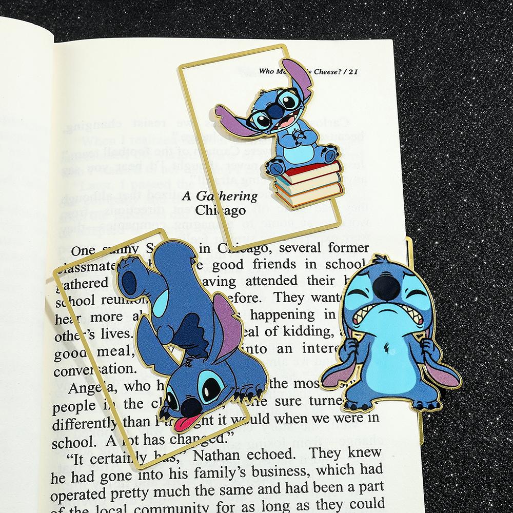 Roztomilá záložka Stitch pro dárky pro milovníky knih, fanoušky Disney, kawaii Stitch sponka na papír na stránku knihy, značka pro přátele, děti, čtenářské potřeby