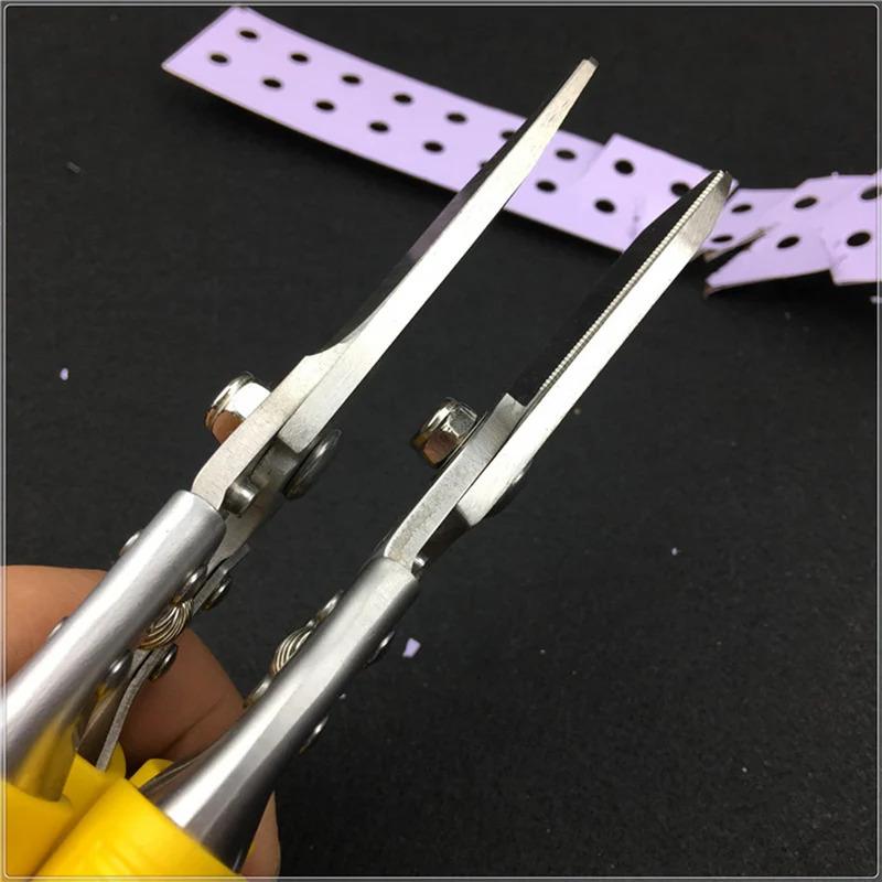 SK5 Alloy Steel 8 Inch Industrial Scissors - Multi-function Straight Curved Blade Keel Manual Metal Cutter Tool