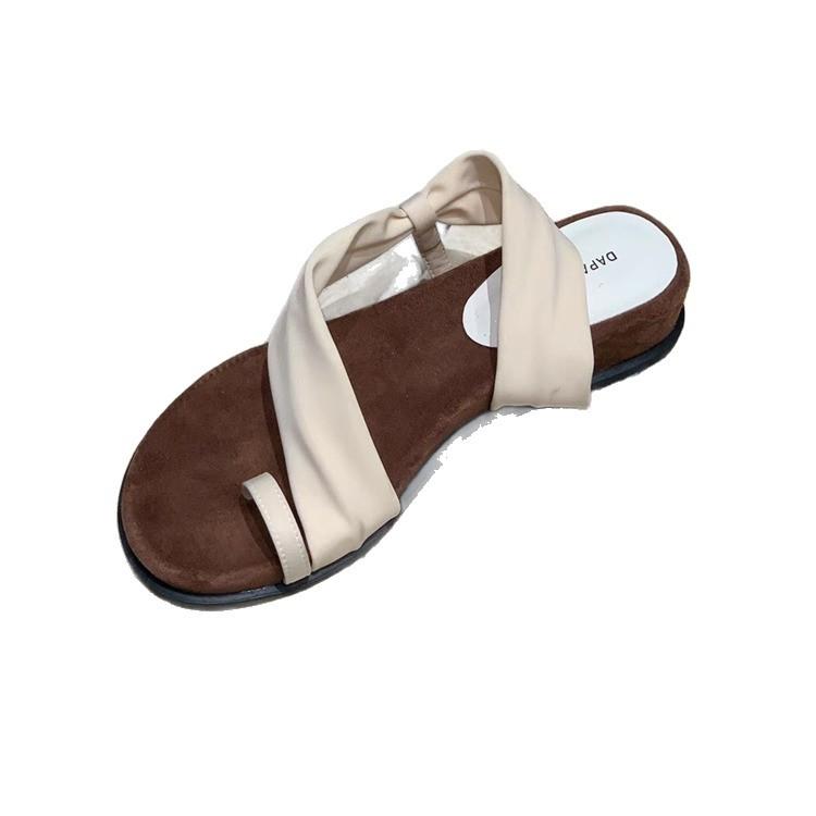 Soft Sole with Skirt Temperament Fairy Style Fashion Sandals Summer Wear 2025 Gentle Open-toed Flat Sandals Tide