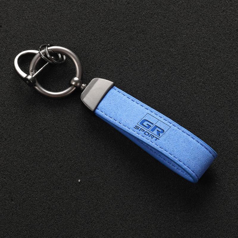 Suede Leather Car Keychain Key Rings Custom Gift 3D imprinting For Toyota GR GAZOO RACING Toyota Yaris Hilux Corolla Prius Car