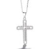Rhodium Plated 925 Sterling Silver Soldered Bail Cross Pendant