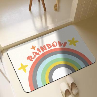 Bathroom Soft Waxy Cream Wind Diatom Mud Absorbent Mat Bathroom Door Mat Bathroom Toilet Quick Drying Non-slip Carpet