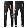 VibeStreet New Jeans Men Paint Hole Trendy American High Street  Trend Low Rise Stretch Skinny Pleated Ripped Jeans