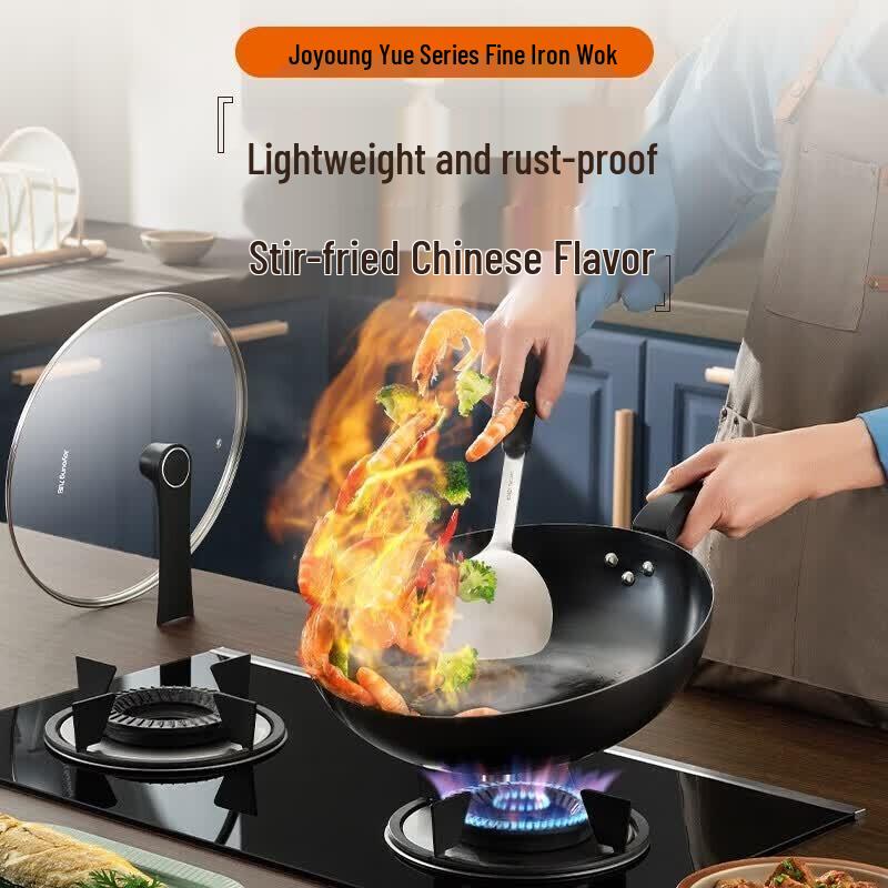 Joyoung 32cm Coating-Free Cast Iron Wok