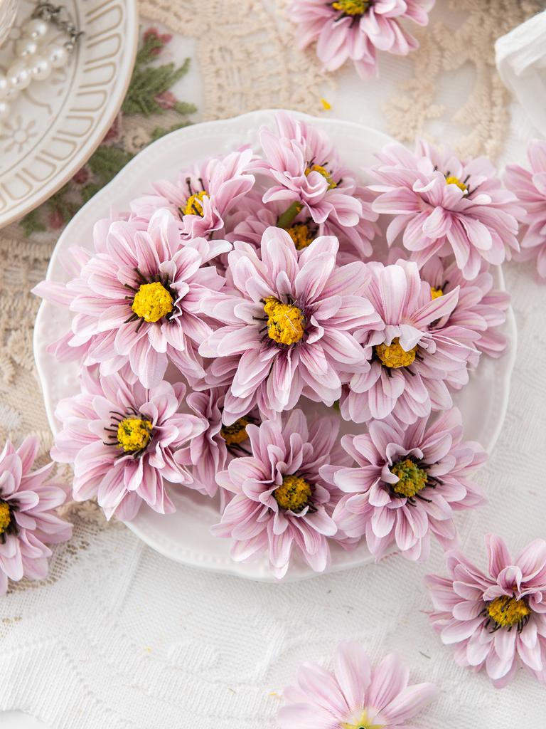 10/20PCS Small Daisy Artificial Flowers Home Room Table Decor Wreaths Wedding Bridal Accessories Clearance Headwear Brooch Gifts