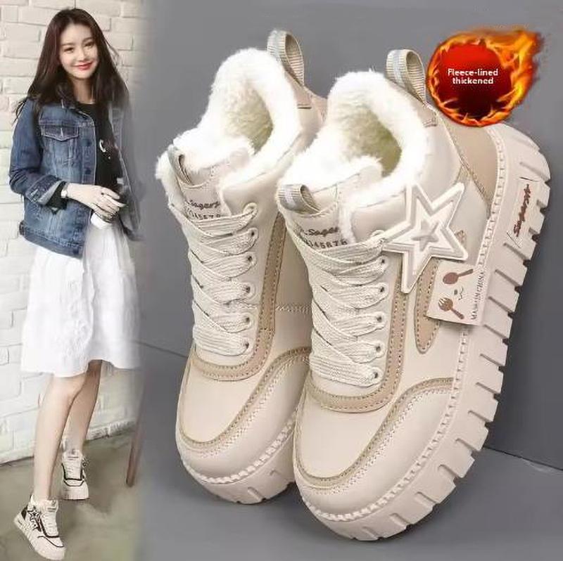 Winter Women's Fleece Thickened Warm Shoes Casual Snow Boots