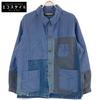 AUBERGE Indigo Cotton Linen Patchwork Coverall Jacket Jacket 42 NavyUsed