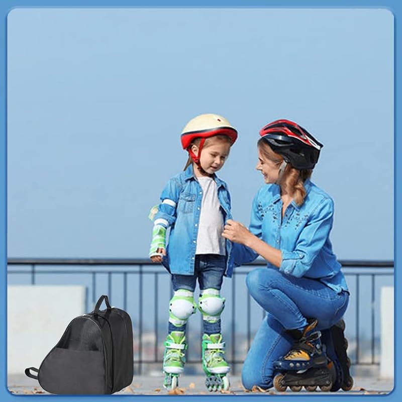 Oikabio Ice Skating Bag, Roller Skating Bag with Adjustable Shoulder Strap, Outdoor Skating Bag for Girls, Boys, and Most Adults