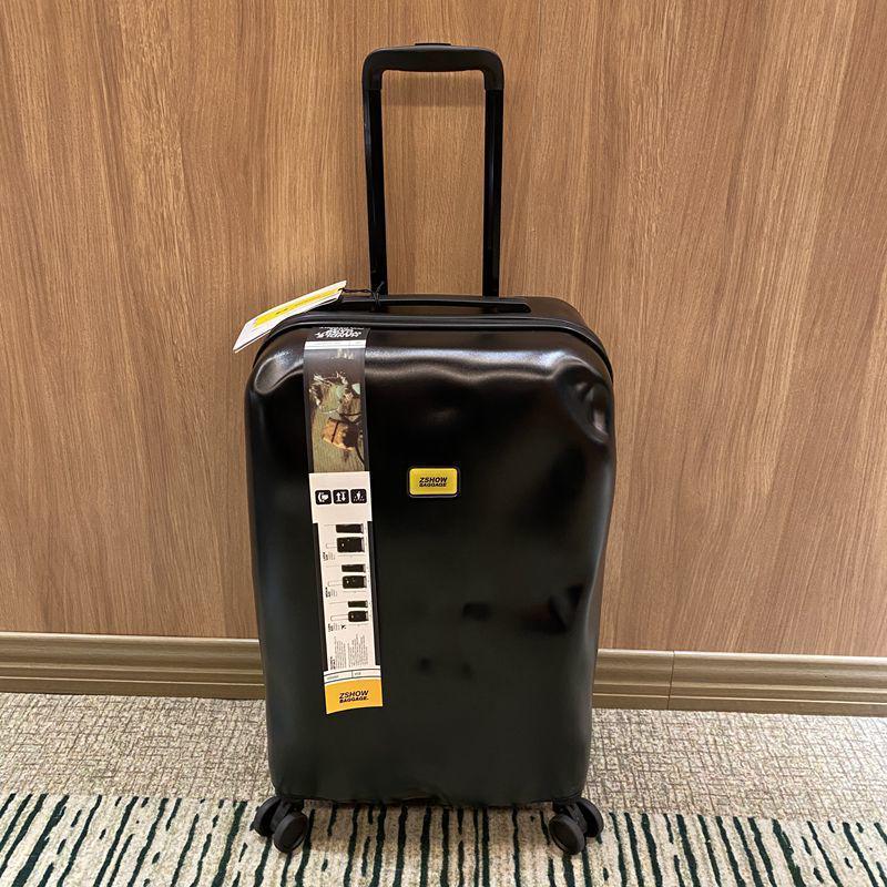 Durable Universal Wheel Trolley Suitcase with Trendy Concave-Convex Design