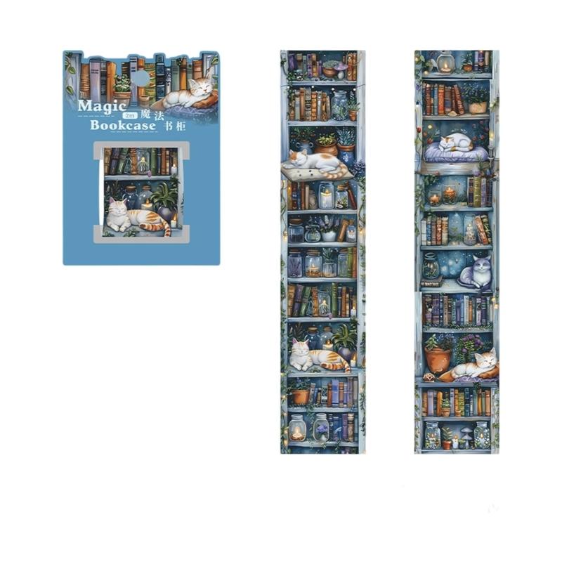 

6Rolls Bookshelf Decorative PET Tape 40mmX2m Scrapbooking Sticker For Journal Planner Notebook Photo Album Decoration