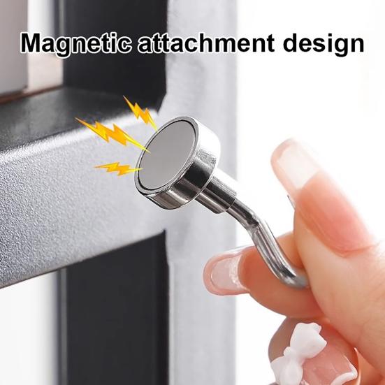 Magnetický hák Bez vrtání Pohodlný k přemístění Hák Bez zanechání stop Odnímatelná základna Designový hák pro lednici Železná dvířka