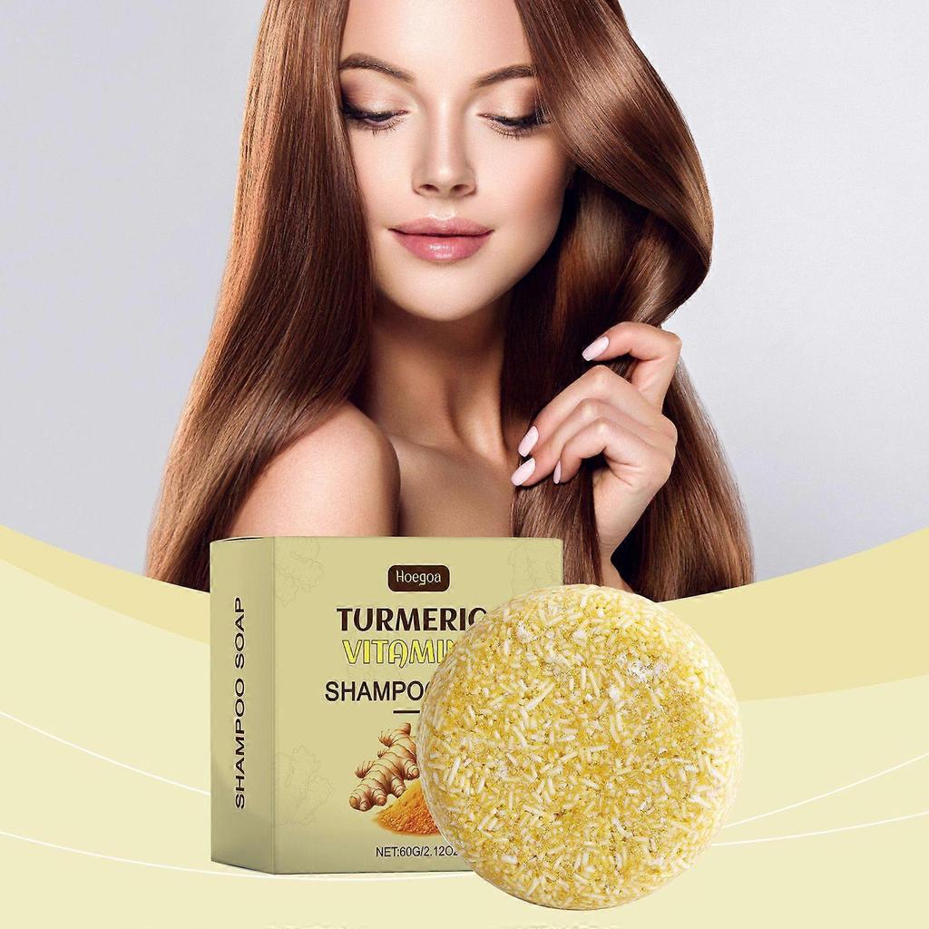 Hoegoa Ginger Shampoo Bar - Gently Cleanses Hair, Moisturizes Strands, Smooths And Adds Shine, Scalp Massage Shampoo Bar