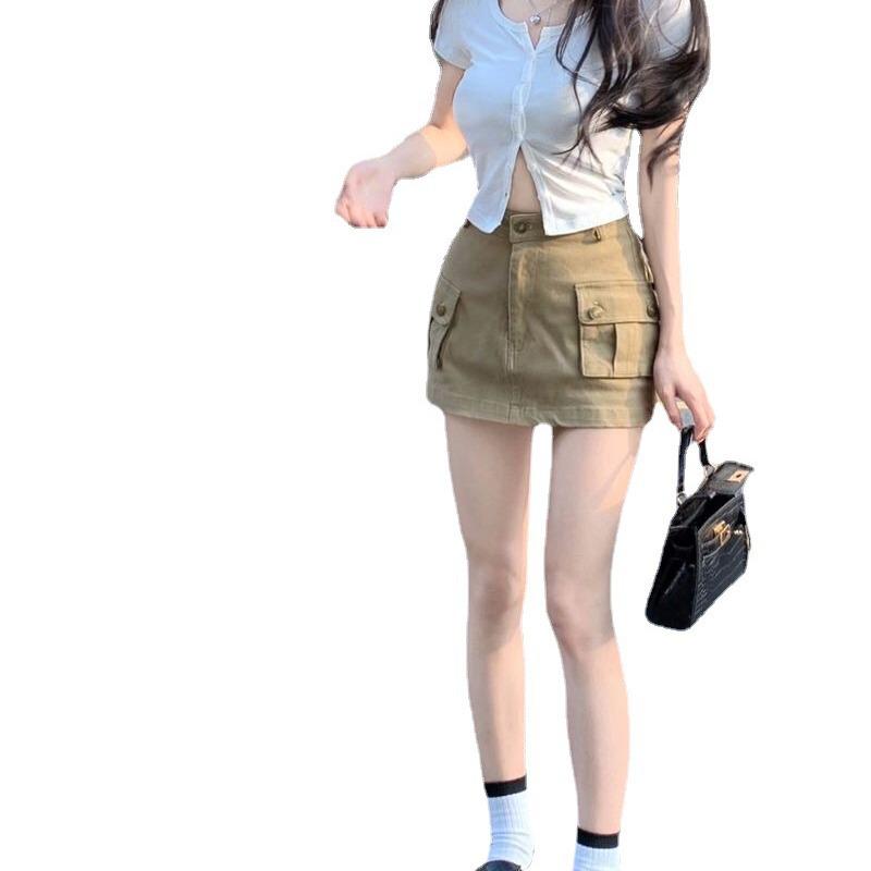 Women's High Waist A-Line Denim Mini Skirt for Spring/Summer