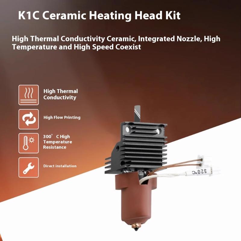 

3D Printer Parts For Creality K1C K1 Max Hotend Kit Quick Swap Ceramic Heating Block Kit 0.4Mm Nozzle