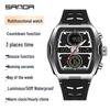Sanda Dual Display Waterproof Barrel-Shaped Electronic Watch with Alarm for Students and Parties