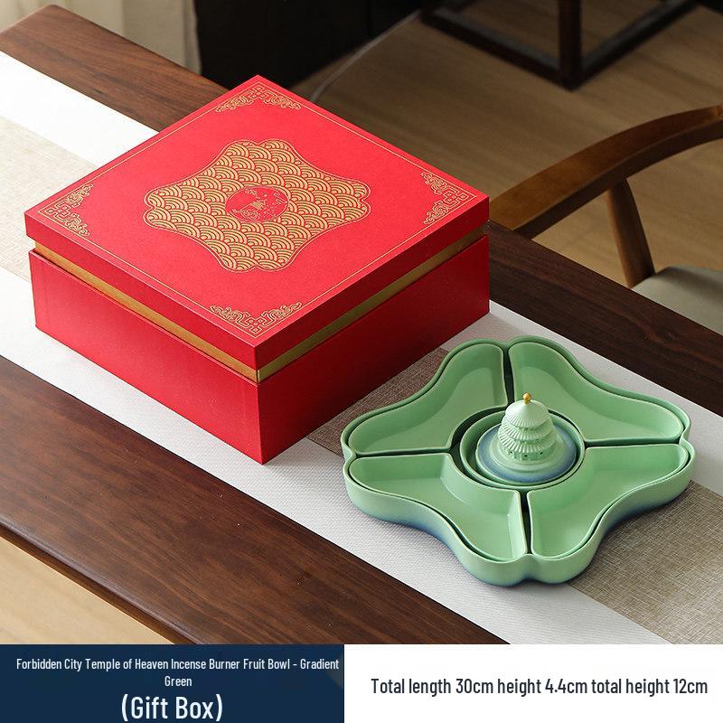 Temple of Heaven Fruit Bowl & Incense Burner Gift Set for Corporate Events
