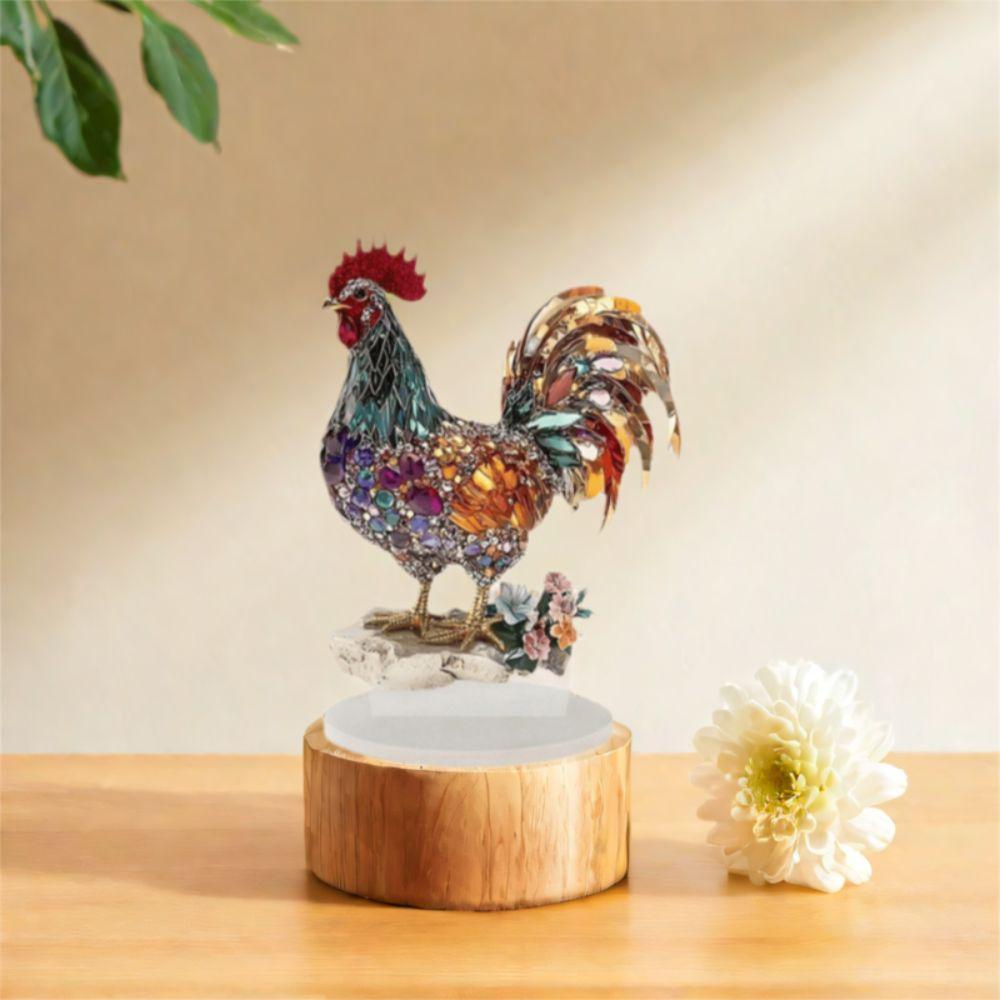 Acrylic Rooster Ornament Creative Miniatures Figurine Sculpture Animal Statue Ornament  Living Room